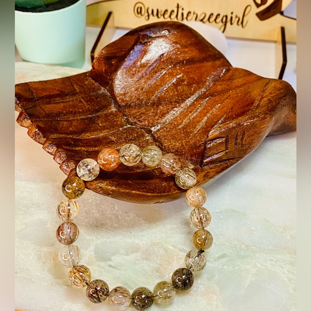Black Gold Super 7 Golden Melody Stone Bracelet